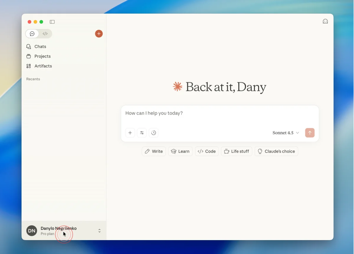 Відкрийте Claude Desktop